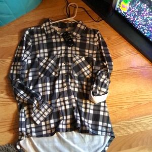 Black, grey and white flannel.